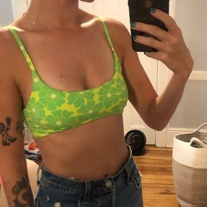 Out From Under Sage Printed Scoop-Neck Bikini Top